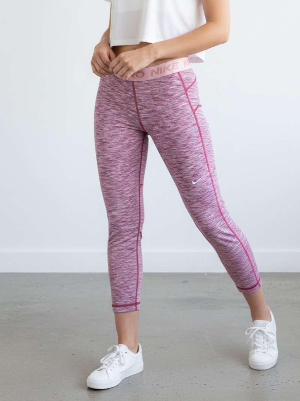 Nike PRO Pink Space-Dye Performance Leggings